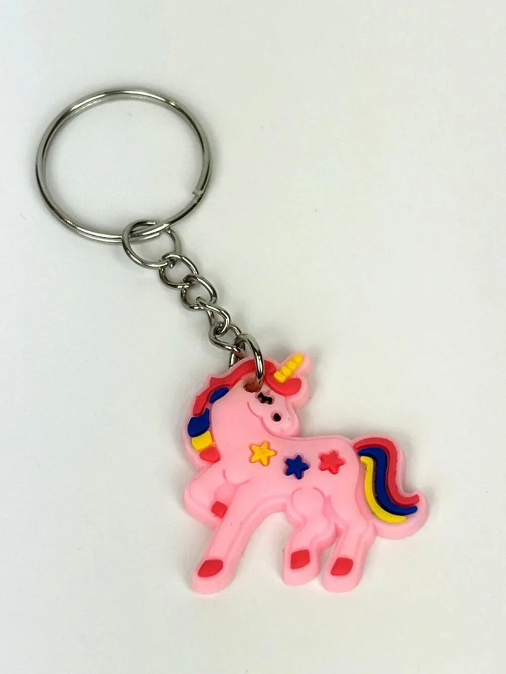 Cute cartoon Fairytale Pink Soft Unicorn Keychain Key ring or bag charm. New